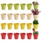 24 Pack Tiny Plastic Pots for Plants 1.5 Inch, Planters for Flowers, 4 Colors